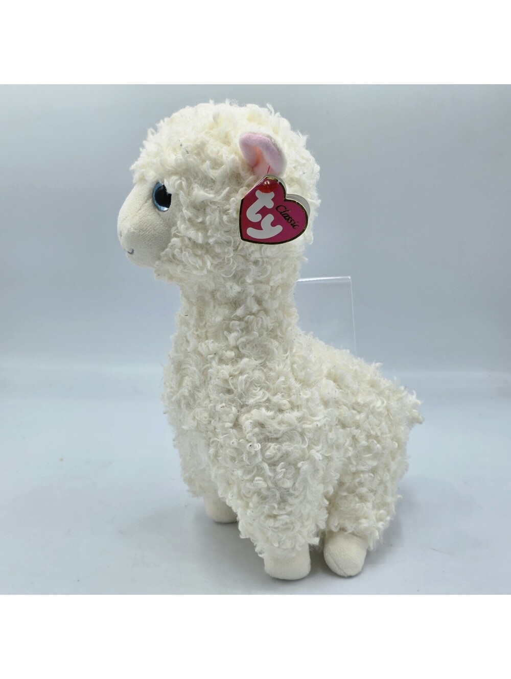 TY Classic Large Beanie Boo Plush Lily Cream Curly Llama Stuffed Animal Toy Cute
